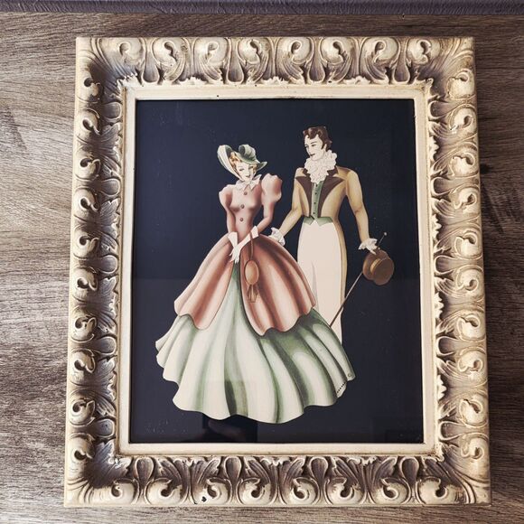 Vintage 1950's Turner Prints Art Southern Couple In Original Frames Set of 2 - Picture 3 of 7